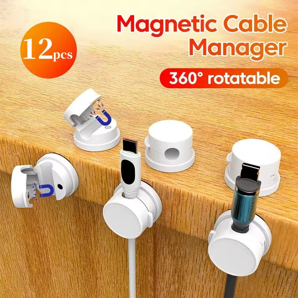 Usb Charger - مشبك كابل مغناطيسي دوار 360 درجة،