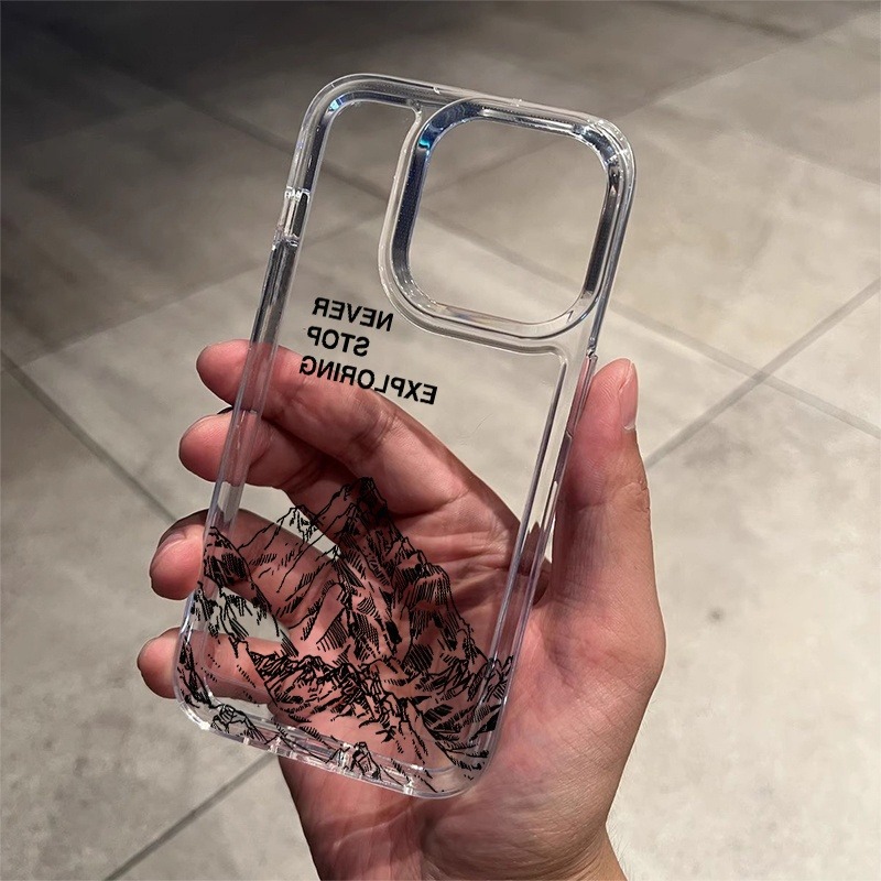 Usb Charger - غطاء هاتف شفاف ناعم بتصميم خطوط