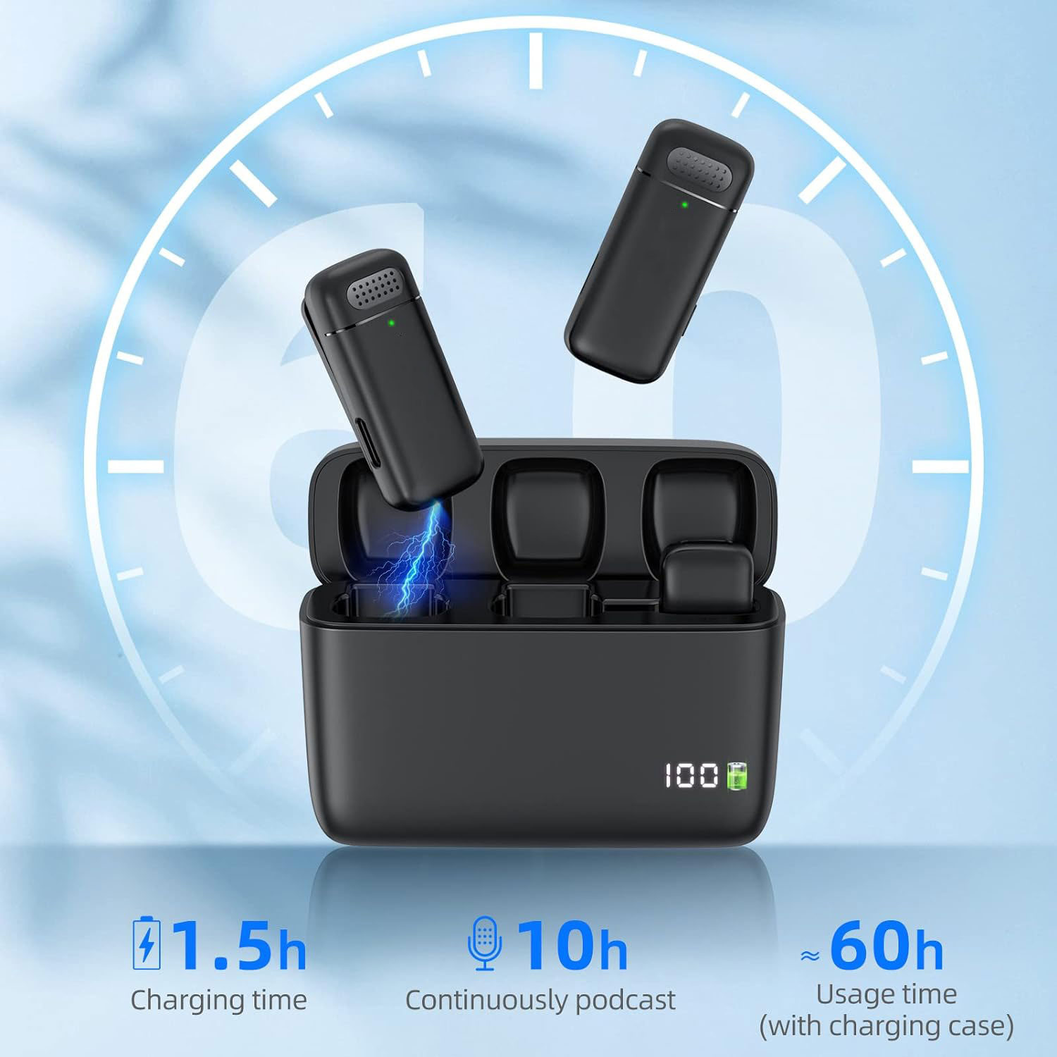 ميكروفون لاسلكي مزدوج مع علبة  - مراجعة Wireless Charger وسعره