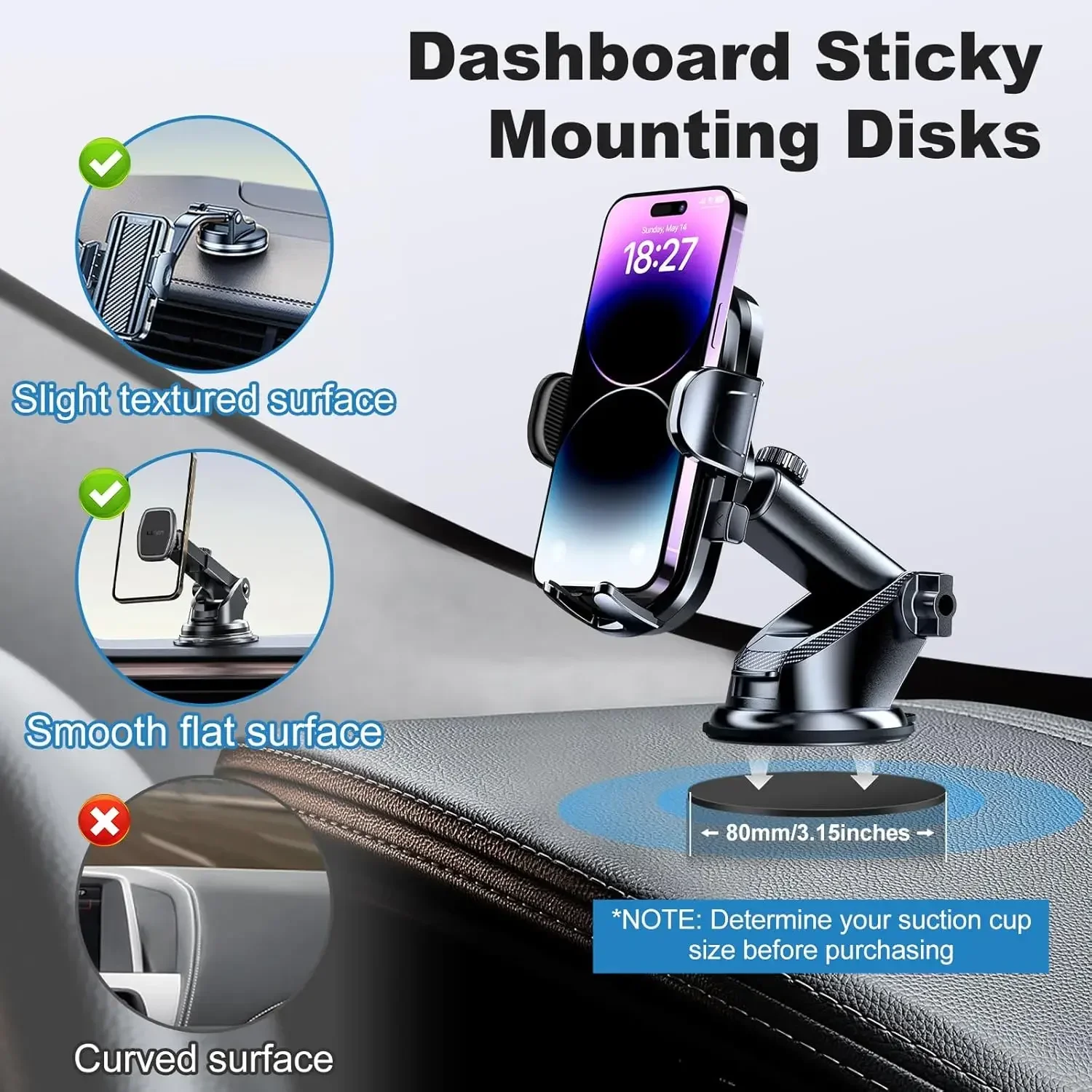مجموعة وسادات لاصقة عالمية للو - مراجعة Phone Holder وسعره